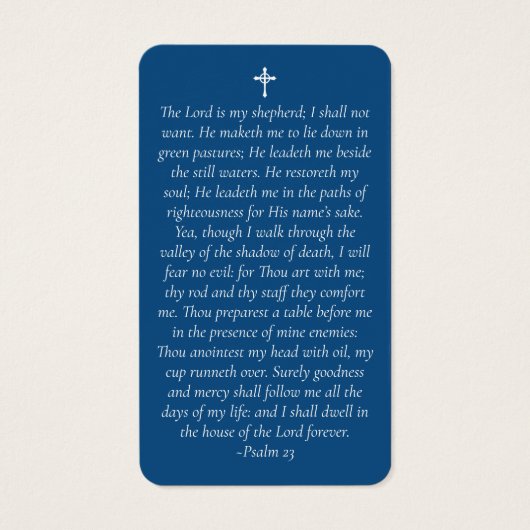 Blue Photo Memorial Prayer Kaart (Achterkant)