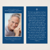 Blue Photo Memorial Prayer Kaart (Voorkant /achterkant)