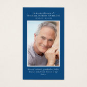 Blue Photo Memorial Prayer Kaart (Voorkant)