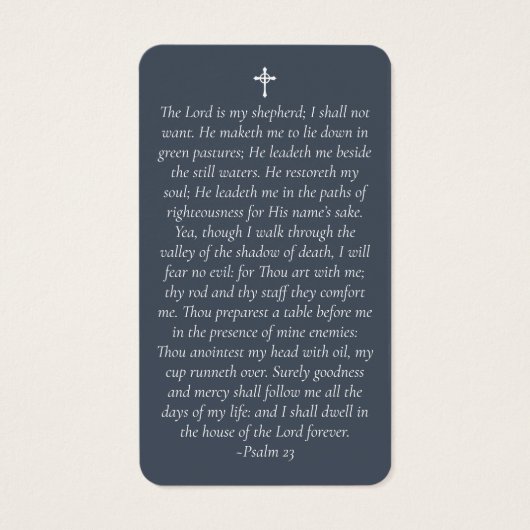 Blue Photo Memorial Prayer Kaart (Achterkant)