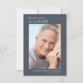 Blue Photo Memorial Prayer Kaart Notitiekaartje (Voorkant)