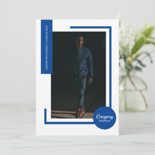 Blue Photo Modern Photo Afstuderen (Staand voorkant)