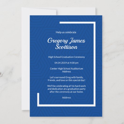 Blue Photo Modern Photo Afstuderen (Achterkant)