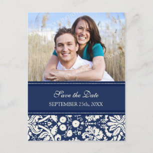 Blue Photo Save the Date Wedding Briefkaarten