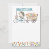 Blue Photo Thank You Card – Hedgehog Baby shower Bedankkaart (Achterkant)