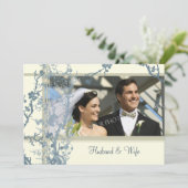 Blue Photo Vow Renewal Ceremony Kaart (Staand voorkant)