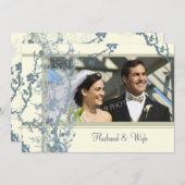 Blue Photo Vow Renewal Ceremony Kaart (Voorkant / Achterkant)