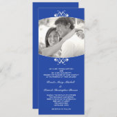 Blue Photo Wedding Invitation Kaart (Voorkant / Achterkant)