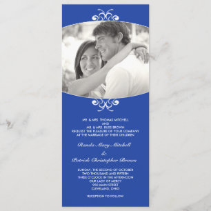 Blue Photo Wedding Invitation Kaart