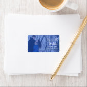 Blue Photo Wedding Return Address Etiket (Insitu)
