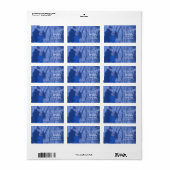 Blue Photo Wedding Return Address Etiket (Full Sheet)