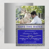 Blue Photo Wedding Save The Date (Voorkant / Achterkant)