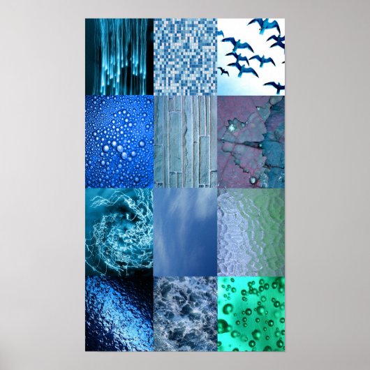 Blue Photography Collage Poster (Voorkant)