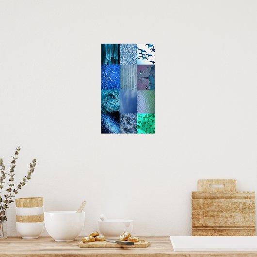 Blue Photography Collage Poster (Keuken)
