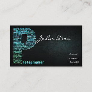 Blue Photography Typographic Visitekaartje