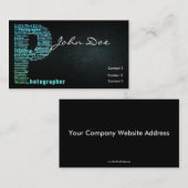 Blue Photography Typographic Visitekaartje (Voorkant / Achterkant)