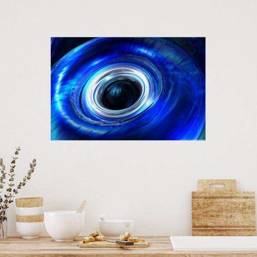 Blue Photon Wave Poster (Keuken)
