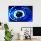 Blue Photon Wave Poster (Thuiskantoor)