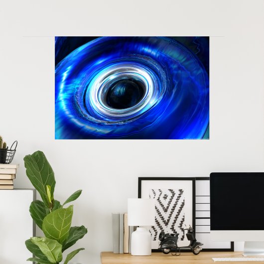 Blue Photon Wave Poster (Thuiskantoor)
