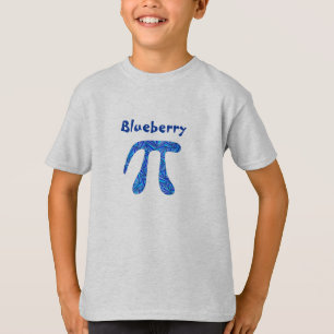 Blue Pi Symbol Wiskunde Geek Cute Blueberry Pi Fun T-shirt