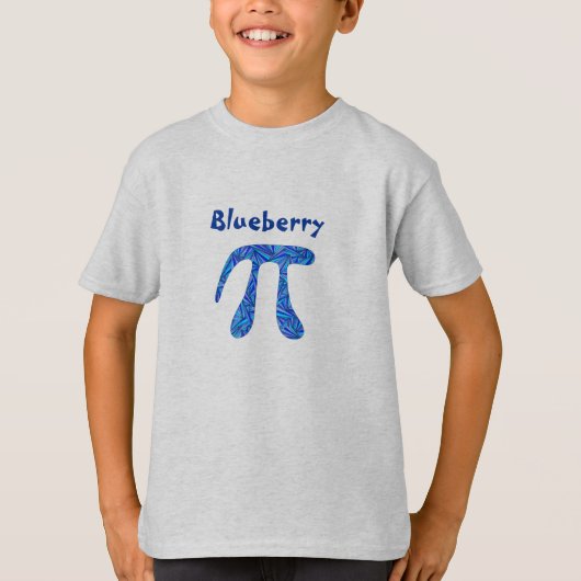 Blue Pi Symbol Wiskunde Geek Cute Blueberry Pi Fun T-shirt (Voorkant)