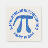Blue Pi Symbool Wiskunde Geek Feestelijke Happy Pi Servet (Voorkant)