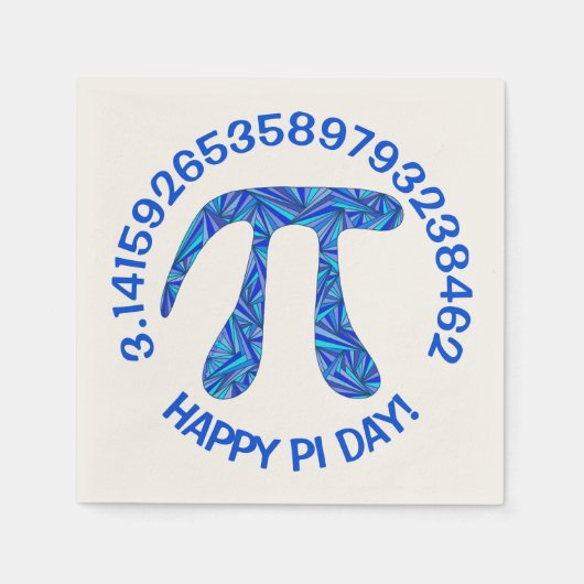 Blue Pi Symbool Wiskunde Geek Feestelijke Happy Pi Servet (Voorkant)