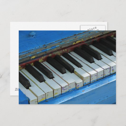 Blue Piano Briefkaart (Voorkant / Achterkant)