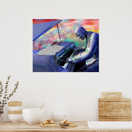 Blue Piano Poster (Keuken)