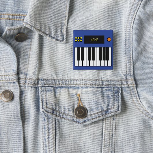 Blue Piano-toetsenbord Vierkante Button 5,1 Cm (In situ)