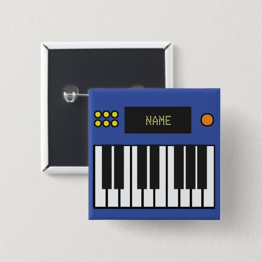 Blue  Piano-toetsenbord Vierkante Button 5,1 Cm (Voorkant /achterkant)