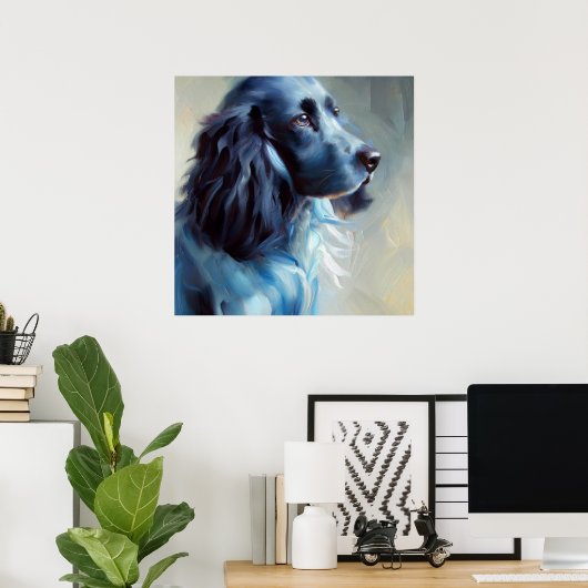 Blue Picardy Spaniel Dog Poster (Thuiskantoor)
