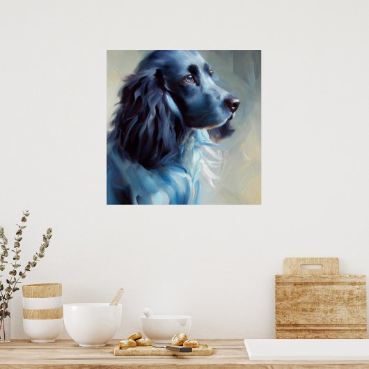 Blue Picardy Spaniel Dog Poster (Keuken)