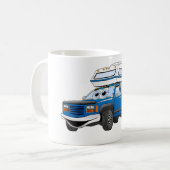 Blue Pick Up Camper Cartoon Koffiemok (Voorkant links)