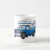 Blue Pick Up Camper Cartoon Koffiemok (Center)