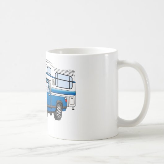 Blue Pick Up Camper Cartoon Koffiemok (Rechts)