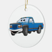 Blue Pick Up Truck Cartoon Keramisch Ornament (Links)