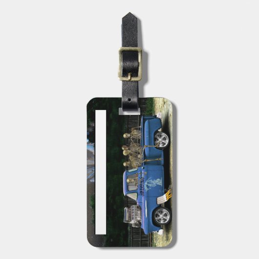 Blue Pick-up Truck en Skeleton Crew Bagagelabel (Voorkant verticaal)