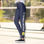 Blue Pickleball Leggings gele standaard aangepaste
