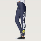 Blue Pickleball Leggings gele standaard aangepaste (Links)