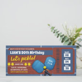 Blue Pickleball Tournament Verjaardagskaart voor v (Staand voorkant)