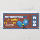 Blue Pickleball Tournament Verjaardagskaart voor v (Voorkant)