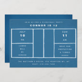 Blue Pickleball verjaardagsfeestje Kaart (Voorkant / Achterkant)