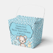 Blue Picknick Vrienden Baby shower Mand Dank u Bedankdoosjes (Voorkant Zijde)