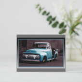  Blue Pickup Truck Briefkaart (Staand voorkant)