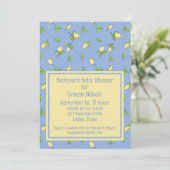 Blue Picnic Baby shower Lemons Kaart (Staand voorkant)