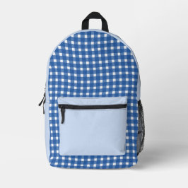 blue picnic backpack bedrukte rugzak