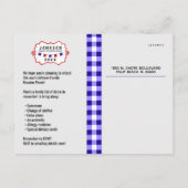 Blue Picnic Party | Barbecue ・ Reunion ・ Birthday Aankondigingskaart (Achterkant)