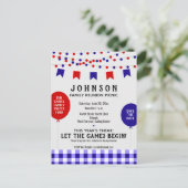 Blue Picnic Party | Barbecue ・ Reunion ・ Birthday Aankondigingskaart (Staand voorkant)