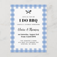 Blue Picnic Pset Cloth I Do BBQ Uitnodiging